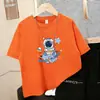 Camiseta de Manga Corta para Niños de Verano con Estampado Top Infantil Dibujos Animados Elegante Holgada de Algodón Versátil Camiseta Básica