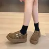Zapatos Birkenstock versátiles con hebilla de gamuza para mujer 2026 Otoño/Invierno nueva llegada de algodón casual con suela gruesa cálida que aumenta la altura