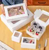 Caja de Embalaje para Pastel de Cuatro Compartimentos, Caja de Postre con Múltiples Compartimentos, Vasos Transparentes para Mousse para Llevar, Caja para Pasteles de Picnic