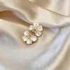 Pendientes de Flor Gradiente de Circonita Dulce de Aguja Plateada para Primavera y Verano Pendientes Versátiles Simples y Elegantes Pendientes de Lujo Ligero de Alta Gama para Mujer