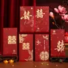 Modelo Nuevo 2026 Sobres Rojos para Bodas, Sobres de Regalo de Alta Gama de Mil Yuanes, Tarjetas de Felicitación Modificadas con Palabras Felices, Juego Completo de Artículos para Bodas