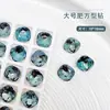 Taladro para uñas de diamante K9 de fondo puntiagudo azul indio, accesorios para taladro de uñas de diamante de vidrio cuadrado gordo copo de nieve corazón torcido, venta al por mayor de joyas