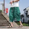 Pantalones Cortos de Verano para Hombre 8XL Cálidos Talla Grande Plisados Irregulares Estilo Chino Sueltos de Pierna Ancha