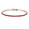 Versátil Quatro Estações Dezembro Aniversário Zircônia Pulseira Tennis Aço Inoxidável Feminina Elegante Popular Não Desbota Cravação de Garras Pulseira de Zircônia