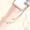 Corrente de Celular Lanyard Pulseira de Pérola Cristal Pulseira de Pulso Anti-Perda de Alta Qualidade Corda de Ombro Pingente Curto para Capa de Celular