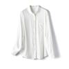 Comércio Exterior Camisa Top de Manga Longa com Botões e Gola Mandarin em Gaze de Camada Dupla de Algodão Puro Estilo Japonês para Mulheres
