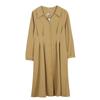 Vestido de manga larga para mujer Otoño Nuevo 200 kg gordo mmV cuello cintura plisada línea A vestido midi 320665