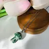 Colgante de Hongo de Cristal Piedra Natural Amatista Collar Cadena de Acero Inoxidable Forma de O Joyería para Niñas Fabricante Venta al por Mayor