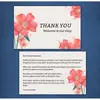 Cartão de flor romântica em aquarela pintado à mão mensagem carta de agradecimento embrulho de presente cupom cupom de avaliação de comércio exterior requintado instruções