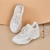 Versión de Piel de Vaca de Zapatillas Casuales de Encaje Modernas y Versátiles para Otoño e Invierno con Correas de Perlas, Zapatos Forrest Gump de Suela Gruesa que Aumentan la Altura para Mujer, Zapatos de Entrenamiento Alemanes
