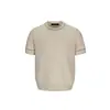 Blusa de tricô UTiiTUii ombro reto gola redonda vintage, camiseta casual versátil de manga curta estilo old money de verão para homens 059