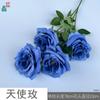 26 Anos de Materiais Florais Azul Escuro de Alta Qualidade, Materiais de Flores de Seda para Vitrines, Paisagismo, Adereços para Estúdio de Fotografia, Flores Artificiais