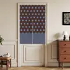 Cortina de puerta con estampado de lunares para uso doméstico, adecuada para dormitorios en casas de huéspedes, no requiere taladro, hecha de tela de algodón y lino, se puede personalizar con tu propio diseño para privacidad en el baño