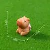 Miniaturas fofas de capivara com flor de cerejeira de primavera, decoração de jardim DIY, enfeites de mesa