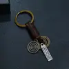 Chaveiro Tecido de Couro Vintage com Pingente de Letra Alvo, Chaveiro de Carro Unissex, Atacado em Estoque