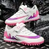Zapatos de Fútbol Nuevos de Velcro Transfronterizos para Niños, Adolescentes, Estudiantes, Clavos Triturados, Entrenamiento en Césped, Zapatos de Fútbol Deportivos