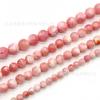 Polvo Flor de Durazno Flor Punto Jade Persa Cuentas Sueltas Blanco Polvo Color Fresa Calcedonia Persa Cuentas Redondas Venta al por Mayor Joyería DIY con Cuentas