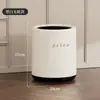 Papelera Creativa para Uso Doméstico, Gama Alta, Gran Capacidad, Adecuada para Sala de Estar, Dormitorio, Baño, Papelera de Doble Capa con Ruedas