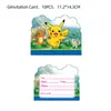 Pratos de papel, copos de papel, guardanapos de papel, conjunto de talheres descartáveis decorativos amarelos do Pikachu para eventos de festa em estoque