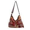 Transfronterizo 2024 Verano Nuevo Estilo Étnico Bolso para Mujer de Moda Bolso Cruzado con Correa Ancha para el Hombro Bolso para Mujer Estiloso Bolso de Lona con Borlas