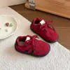 Sapatos Esportivos de Veludo para Crianças, Sapatos de Bebê de Solado Macio para Crianças Pequenas, Sapatos de Corrida Casuais Leves de Algodão para Meninas