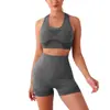 Conjunto de Dos Piezas de Chaleco Deportivo y Shorts para Fitness Transfronterizo, Control de Abdomen, Transpirable, Elástico, Pantalones tipo Durazno que Levantan Glúteos, Set de Yoga de Secado Rápido