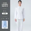 Uniforme de Enfermeira Feminino Fato Dividido de Manga Longa Conjunto Completo de Shorts Azuis de Verão Manga Curta Tamanho Grande Uniforme de Trabalho Médico