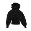 Ropa de Otoño e Invierno Europea y Americana Transfronteriza Estilo Ins Nuevo Marca de Nicho de Moda Decoración Metálica Y2K Sudadera con Capucha de Piel y Cremallera Venta al por Mayor de Exportación