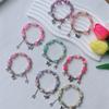 Pulsera de cuentas rotas con colgante de mariposa de plata antigua caliente transfronteriza, cuentas de vidrio, pulsera para novias estudiantes, venta al por mayor
