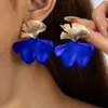 Joyas Yongge Estilo Festivo Transfronterizo Aretes de Tachuela con Hoja de Ginkgo Fresca Elegantes Simples Aretes Plegados en Forma de Abanico de Hoja