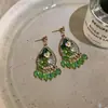 Un Toque de Primavera~Aretes de Flor Gota de Agua con Tachuelas de Diamante de Aguja Plateada, Estilo de la Corte Francesa, Artesanía Resistente, Aretes de Diseñador para Mujer