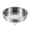 Vaporera universal de acero inoxidable 304, bandeja para vaporizar perforada portátil, drenaje de agua, transpirable, calentamiento uniforme, adecuada para ollas arroceras y sartenes