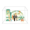 Decorações de Standee de Combinação Multi-Peças para Cena de Viagem Urbana, Personagens Estilo D, Mercadoria Cultural e Criativa em Acrílico em Camadas