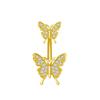 Adornos de ombligo de flor de mariposa caliente transfronterizos con circonita circonita nuevo cobre incrustado con circonita clavado venta directa de comercio exterior fábrica mayorista