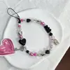 Estilo Ins Original Doce Cool Menina Picante Corrente para Celular Capa de Celular Pingente Câmera CCD Corrente de Contas Caseira Y2K Preto Rosa