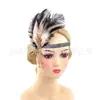 Nueva Diadema de Plumas Estilo Gatsby de los años 1920 con Borlas de Pedrería, Tocado para Actuaciones de Baile, Diadema de Fiesta para Mujer