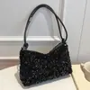 Nova bolsa de ombro feminina casual com lantejoulas, elegante e moderna, com design minimalista, grande capacidade e pode ser usada como bolsa transversal ou bolsa de mão