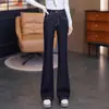 Jeans de campana azules de cintura alta para mujer, nuevo estilo otoño 2026, corte ajustado, ceñidos, adelgazantes, pantalones vaqueros ligeramente acampanados para figuras petite