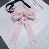 Chica Dulce Encaje Perla Colgante Lazo Lindo Versátil Japonés Elegante Decorativo Cola de Golondrina Corbata de Moño Accesorio