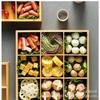 En stock Creativo Bambú Jiugongge Restaurante de Barbacoa Plato de Cena Restaurante de Hot Pot Más Tazón Vajilla Bandeja Dividida Caja de Madera Multiceldas