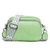 Bolsa Pequena para Mulheres 2024 Nova Moda Cor Pura Bolsa Pequena Redonda Couro Macio Estampa Lichia Alça Larga de Ombro Bolsa Transversal Bolsa Pequena Multicamadas