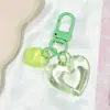 Hebilla de Puerta Transparente con Forma de Corazón Hueco Anillo para Tarjeta Hebilla Colgante Colgante para Bolsa Muñeca Accesorios para Joyería DIY Material para Llavero