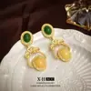 Brincos de Flor de Diamante Vintage Meio Antigo Estilo Corte Retro Elegante Elegante Brincos de Alta Qualidade Atacado