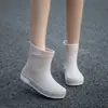 Botas de lluvia transfronterizas, zapatos de agua de tubo medio de moda para mujer, botas de lluvia para uso exterior, zapatos de goma antideslizantes impermeables, cubrezapatos ligeros, botas de agua para adultos