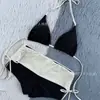 [5 cores] Novo maiô de duas peças com estampa de bolinhas e listras, com design decotado, perfeito para um look sexy e atraente