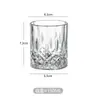 Vaso de Whiskey Creativo en Relieve, Alto Valor Estético, Popular en Bares, Copa de Licor Estilo Europeo, Set para Uso Doméstico, Copa de Vino Pequeña Grabada