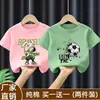 Atuendo de Verano Elegante para Niños Camiseta a la Moda de Calle de Algodón Puro de Manga Media Nueva 2026 Camisa Casual