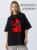 Camiseta Casual de Algodão Puro com Manga Curta Estampada Retro Tendência Nicho de Verão Nova para Mulheres