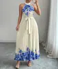 TK Ropa de mujer transfronteriza estilo europeo y americano de Amazon 2026 nueva moda vestido largo plisado estampado vestido de venta caliente