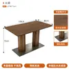 Restaurante chinês pequeno mesa de jantar cor de noz mesa minimalista moderna mesa de café loja de café refeição bonita refeição simples mesa longa cadeira estofada
